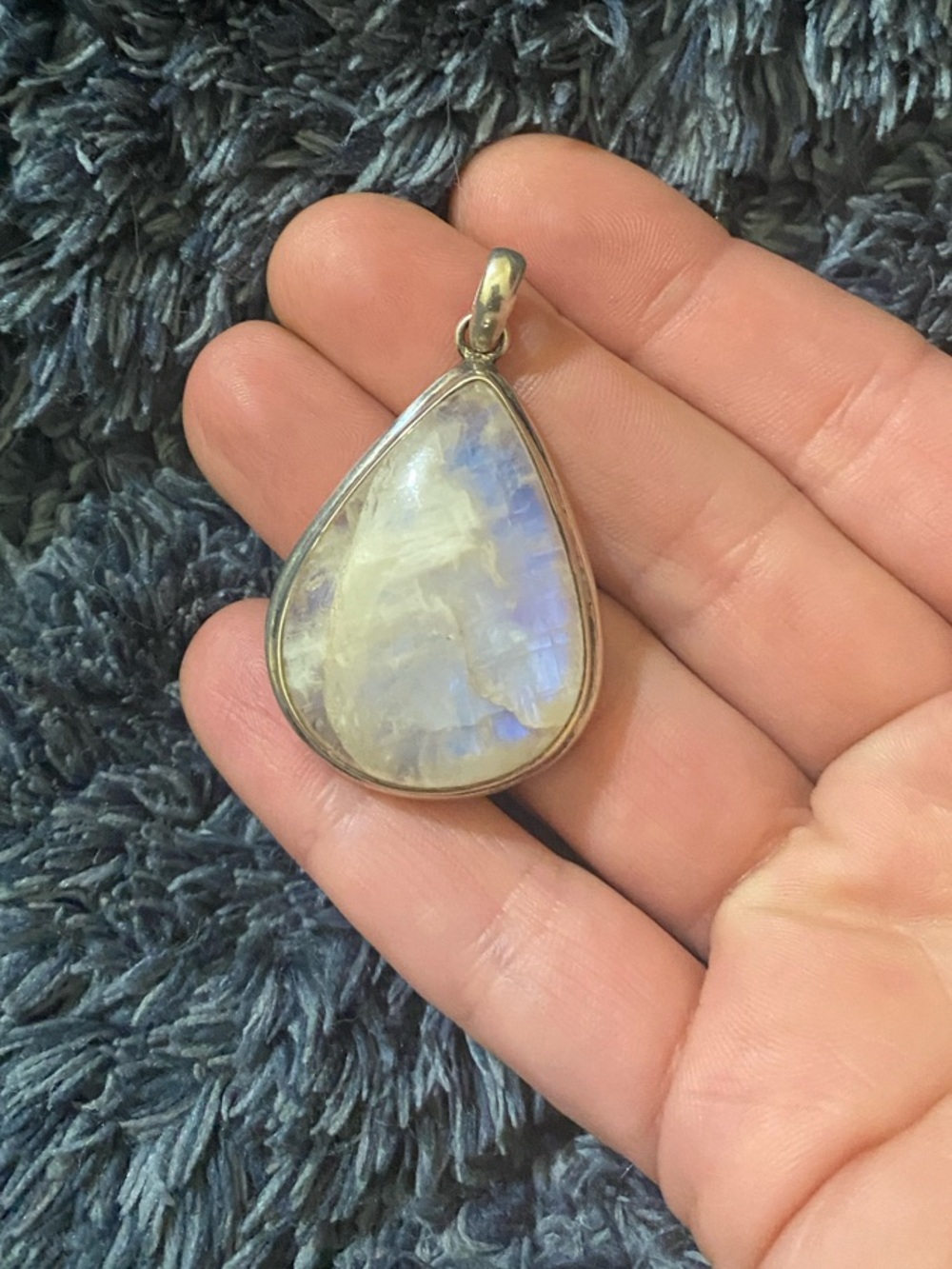 🌈 Rainbow Moonstone Teardrop Pendant